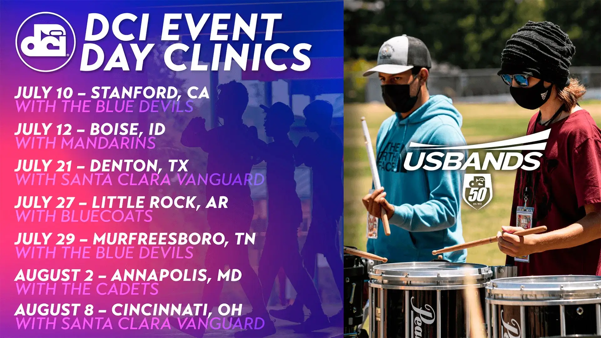 DCI partners with USBands for 2022 DCI Event Day Clinic series