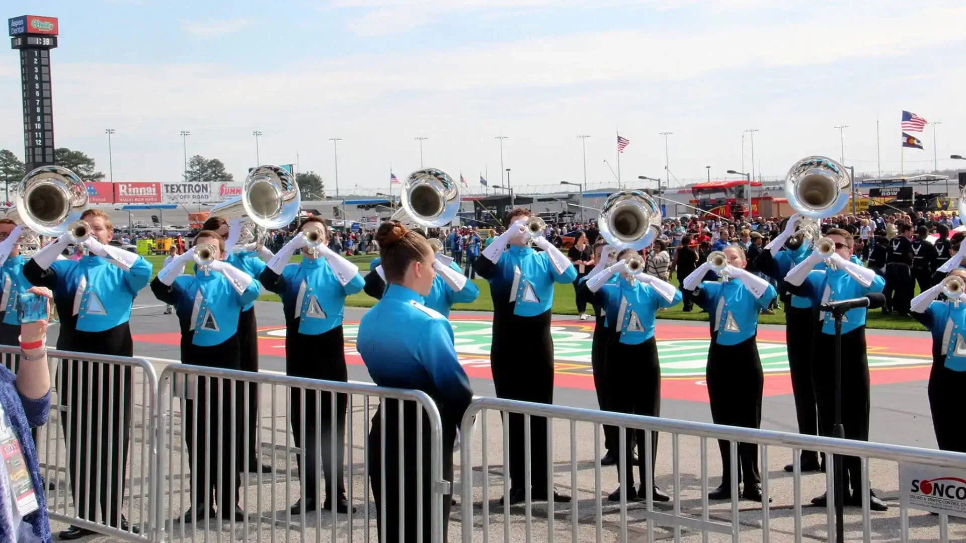 Spirit works the pits at the Atlanta Motor Speedway