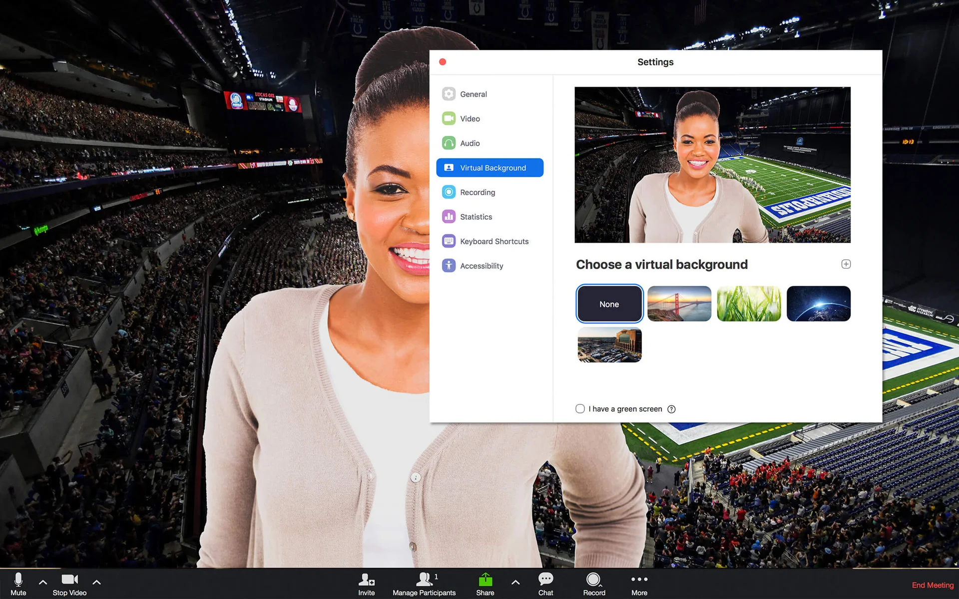 DCI virtual backgrounds