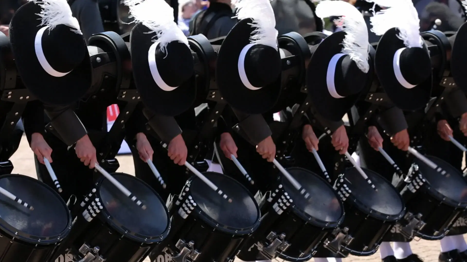 Top Secret Drum Corps performs during a DrumLine Battle as part of the Virginia International Tattoo in April